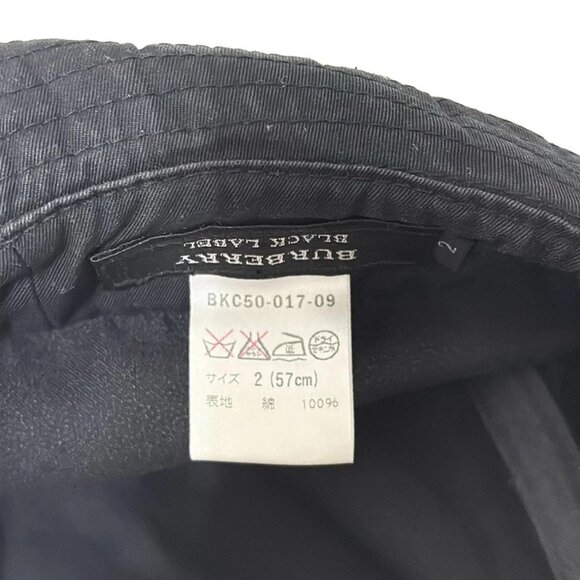 Auth Burberry Black Label - Black Beige Multi Cotton Hat - Picture 6 of 10